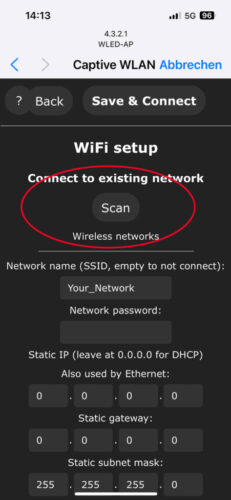 Dort kannst du die Lampe mit deinem eigenen WLAN verbinden: •